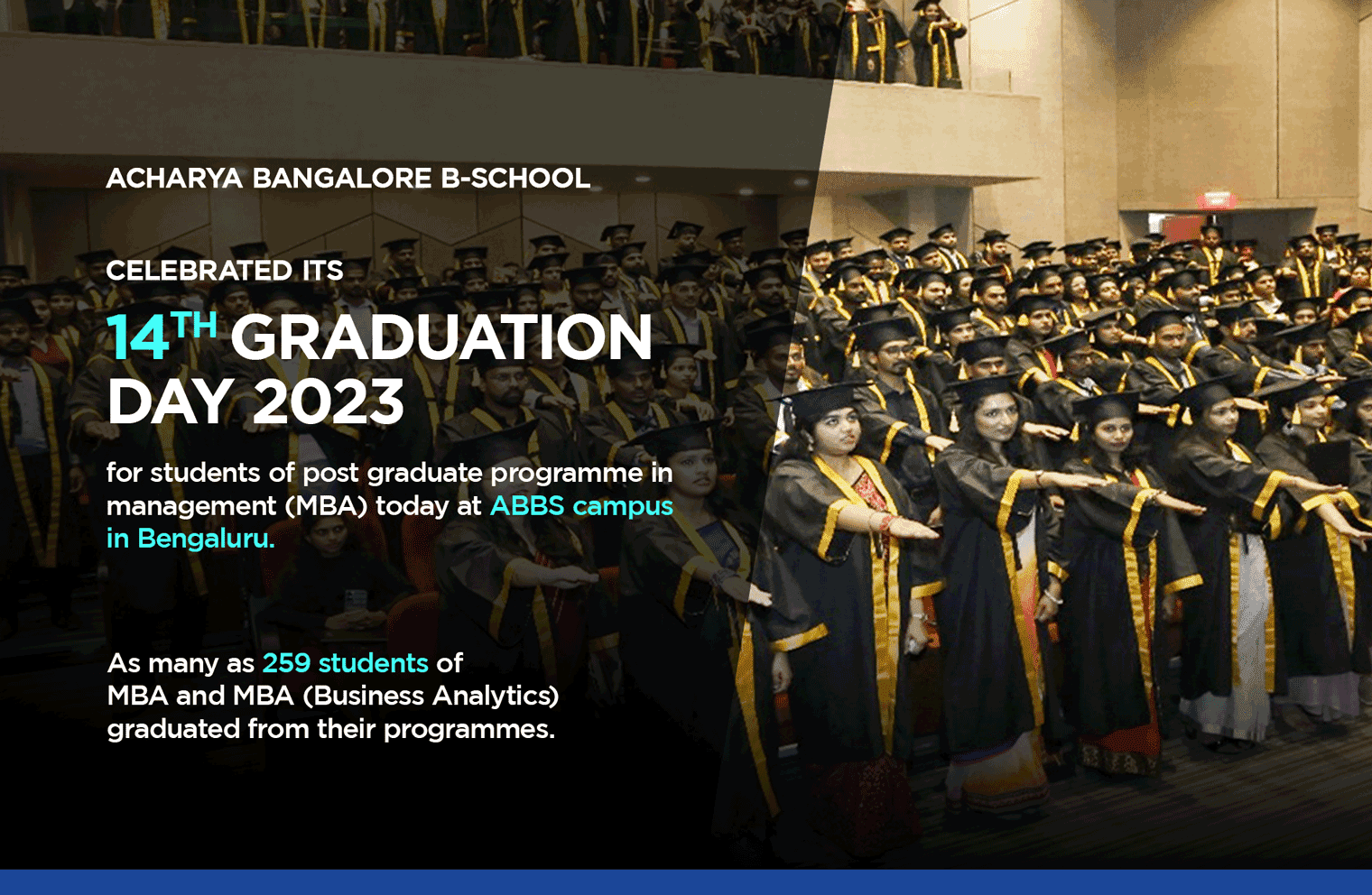Acharya Bangalore B-school’s 14th graduation day sees 259 MBA students receive degrees