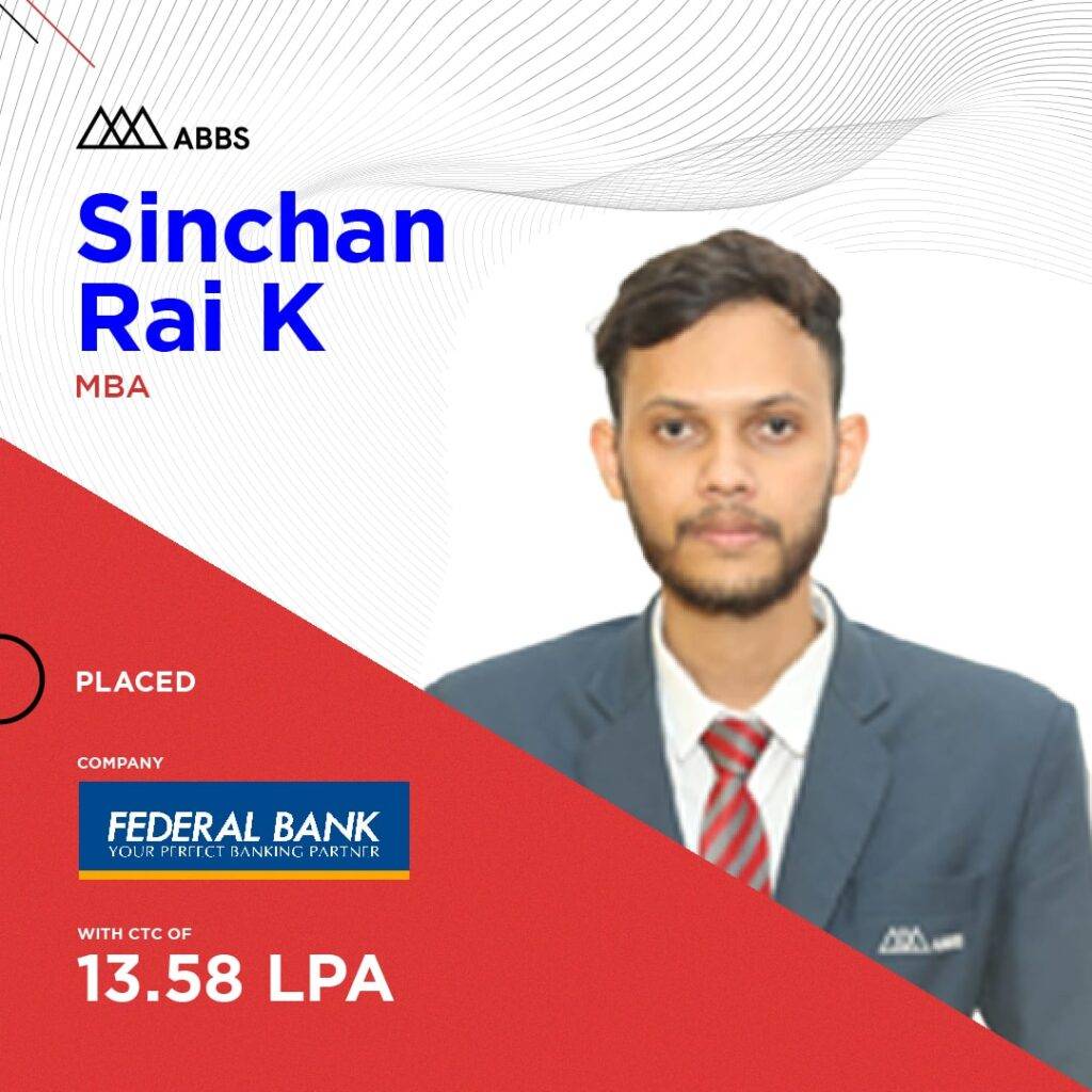 Congratulations to Sinchan for this accomplishment. He is placed at Federal Bank