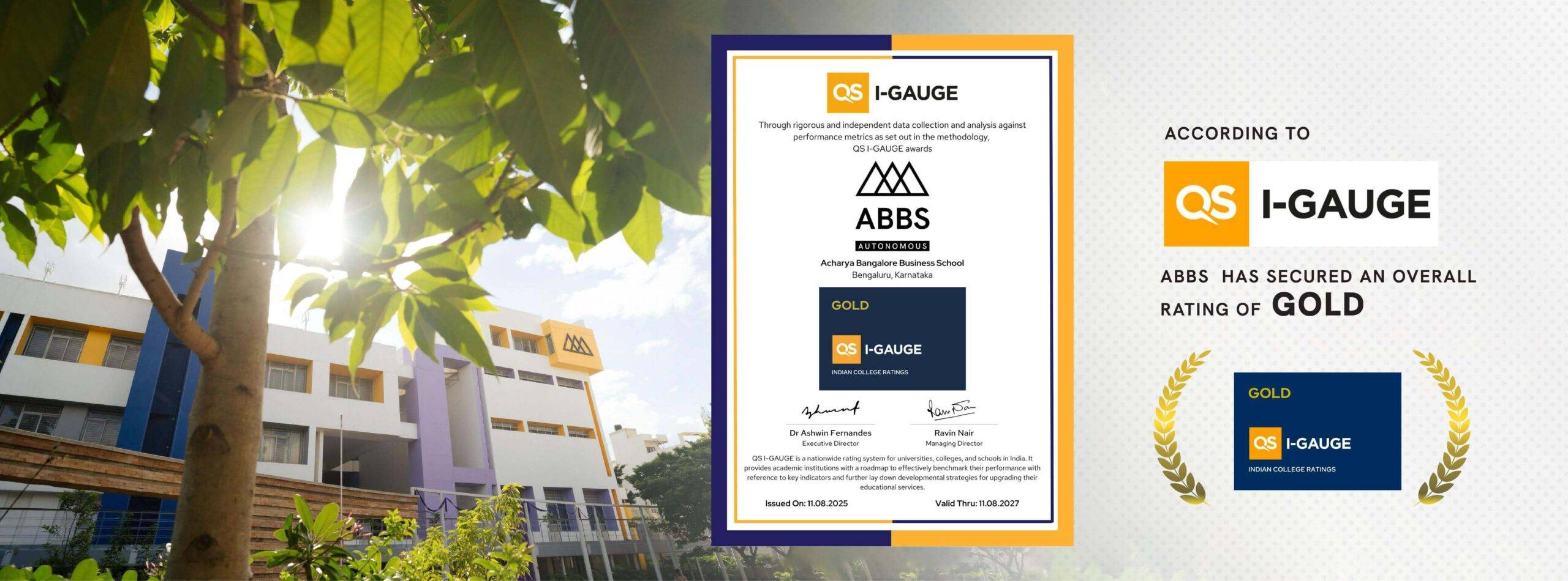 ABBS has secured an overall rating of gold