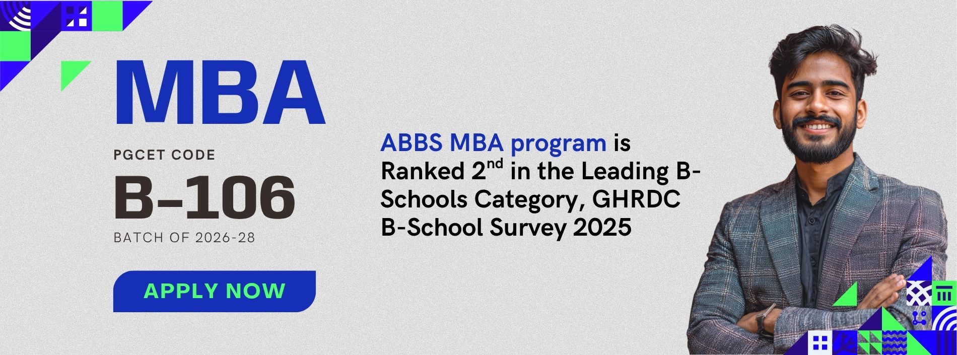ABBS MBA program is ranked 2nd in the leading B-Schools category, GHRDC B-School survey 2025